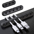 SOULWIT Cable Holder Clips, 3-Pack Cable Management Cord Organizer Clips Silicone Self Adhesive for Desktop USB Charging Cable Nightstand Power