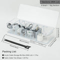 Electronics Organizer 7 Sections Clear Acrylic Cable Storage Bin Box Cord Holder with 20 PCS Reusable Fastening Fabric Cable Ties Straps Cord