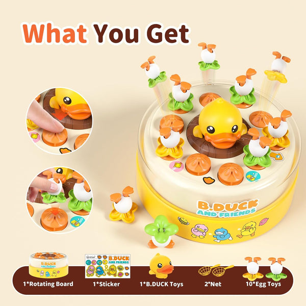 B.Duck Games for Kids Age 4-6, Board Games Bounce and Catch Duck Toys for Kids 4-8, Family Board Games for 5-7 Boys Girls, Birthday Gifts