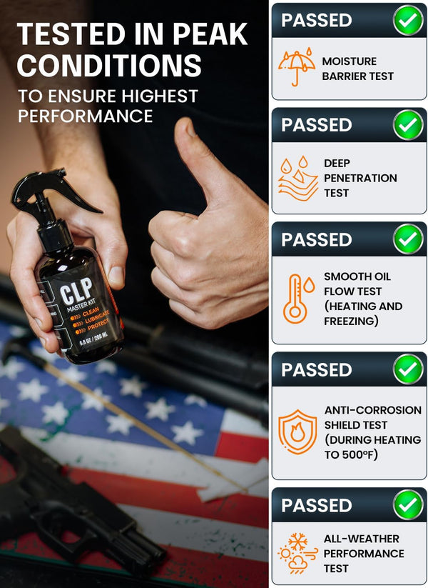 Clp Gun Cleaning Oil Kit 3-In-1 Cleans, Lubes, Protects - 6.8 Oz Sprayer Clp Gun Cleaner and Lubricant, Needle Oiler, Cleaning Patches, Cleaning