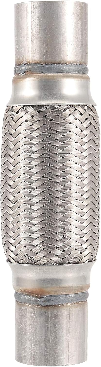 4 Pack 2 X 6 Inches Stainless Steel Heavy Duty Exhaust Flex Pipe, Double Braid Exhaust Flex Tube, Overall Length 10 Inches