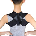 Men and Women Posture Corrector Back Support Strap, Compact Upper Support for Back, Neck, and Shoulders (Black) Medium (LB 121-143)