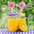 3Pcs Cherry Blossom Silicone Straw Cover Cap for Stanley Cup,Straw Topper 10 Mm 0.4 in Reusable Straw Tips Lids,Flower Straw Tip Covers Gift for
