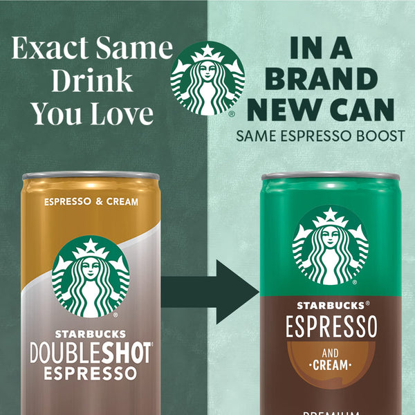 Starbucks - RTD Coffee Espresso and Cream, 6.5Oz Cans (12 Pack) (Packaging May Vary)