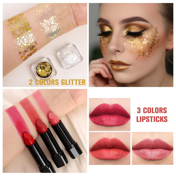 Professional Makeup Kit for Women Girl Full Kit with Mirror 60 Colors All in One Make up Gift Set Included Eyeshadow,Blusher,Highlighter,Compact