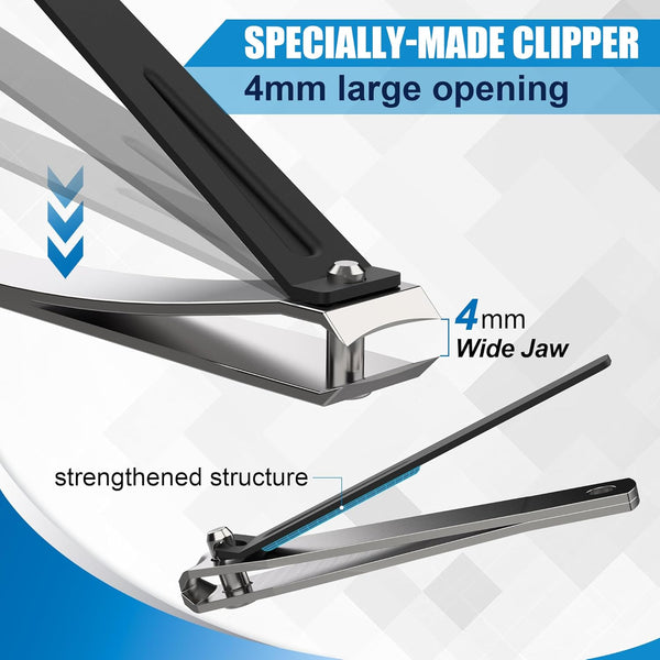 Long Handled Toenail Clippers Wide Jaw Opening, Free Bending, for Thick Nails, for the Seniors, Overweight, Disabled with Arthritis, Easy Reach