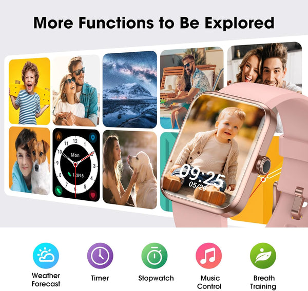 Fitness Tracker Watch, Step Tracker with Heart Rate, Blood Oxygen Sleep Monitor, 5ATM Waterproof Pedometer, Step Calorie Counter, Health Fitness