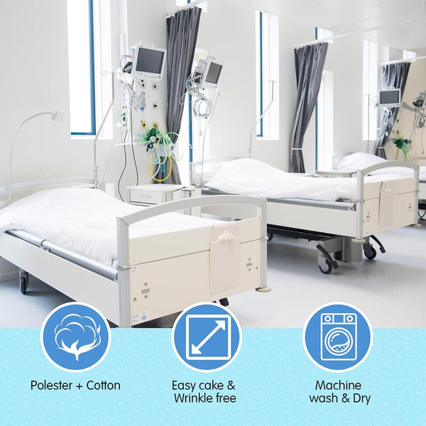 Preboun 2 Pcs Hospital Bed Sheet Fitted 36 X 84 X 14 Inch with Hospital Bed Sheets and Pillow Cases Elastic All around for Home, Massage Table,