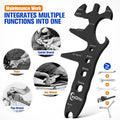 Multifunction Combination Wrench, Steel Black Maintenance Tools with Open Gearwrench and Bucket Opener, 6,8,10,12,17,19,22-40Mm Wrench for Nut