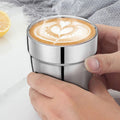 Teamfar Coffee Cup Espresso Cup Mug Set of 4, Double Wall Stainless Steel Tea Cups, Reusable & Stackable, Mirror Finish & Dishwasher Safe - 6 Ounce