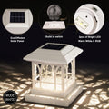 Solar Post Cap Lights, Warm White & RGB Automatic Cycling, Cracked Glass Bulb, 20 Lumens Lp65 Waterproof Fit 3.6X3.6 4X4 4.5X4.5 5X5 Wood Fence