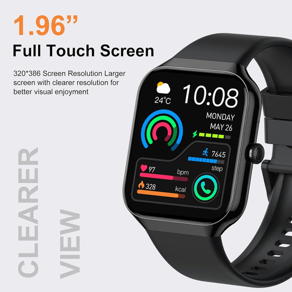 Smart Watch for Men Women, 1.96"HD Smartwatch (Answer/Make Call) with Heart Rate/Sleep Monitor/Spo2/Pedometer, 2025 New Fitness Watch 113+ Sport