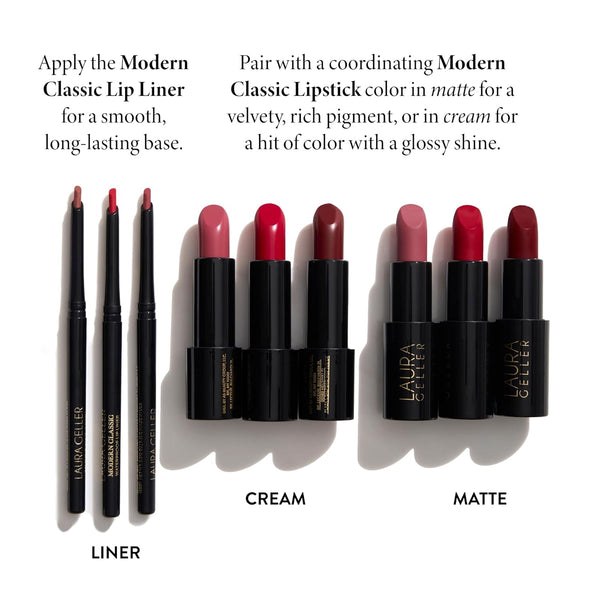 LAURA GELLER NEW YORK Modern Classic Lip Liner, Luxurious Creamy Long Lasting Lip Liner, Prevents Feathering and Fading, Radiant Rose Radiant