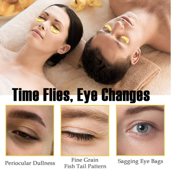 Sulily 30 Pairs Lip Masks & 24K Gold Gel Eye Masks,Crystal Collagen Eye Patches for Puffy Eyes,Moisturizing& Reducing Fine Lines Dark Circleeye