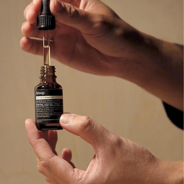 Aesop Shine Hair and Beard Oil | Moisture-Rich, Silicone-Free Oil for Full Beards and Hair | Softens Coarse Texture | No Greasy Buildup | Green