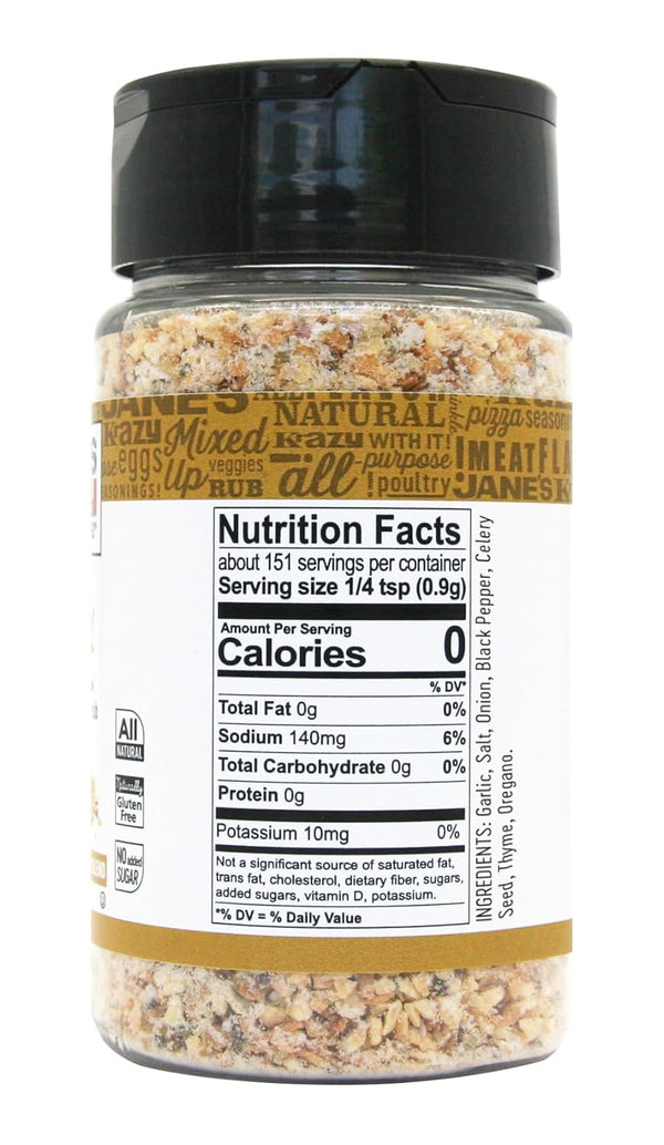 Jane'S Krazy Chunky Mixed-Up Garlic Seasoning, 4.75 Ounce (Packing May Vary)