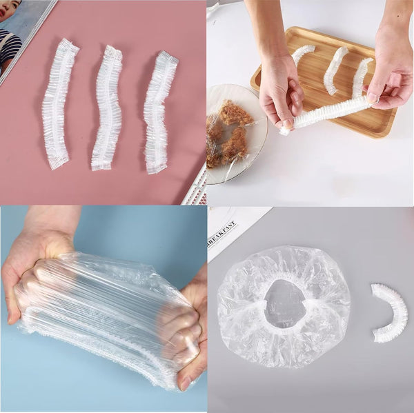 300PCS Disposable Bowl Covers Canning Lids, Disposable Bowl Covers Food Cover Stretch Edging, Flexible Storage Packaging for Storage Containers,