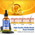 Beard Growth Oil - 2X Concentration Biotin Beard Oil for Men (2 Oz) - Natural Mens Beard Oil with Argan Oil, Jojoba Oil and Vitamin, Beard Growth