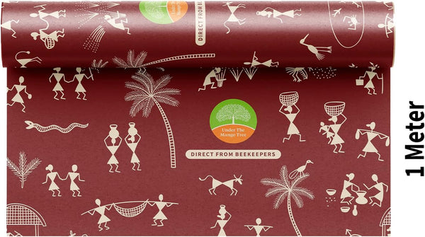 UNDER the MANGO TREE Beeswax Wrap â Reusable Food Wrap Roll 1 Metre (13 X 39 Inch) | Organic Cotton Wax Paper for Food Storage | Sustainable,