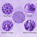Foot Massager Mat, Manual Massage Tool with Magnetic Therapy Acupressure Disc for Feet Relaxation, Foot Relieve Stress Treatment (Purple)
