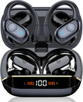 Wireless Earbuds Bluetooth 5.4 Headphones Sports, 75H Stereo Deep Bass over Ear Buds with Earhooks, Bluetooth Earbuds with 4 ENC Mic, LED Display,