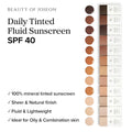 Beauty of Joseon Daily Tinted Fluid Sunscreen 12 Shades for Face Moisturizing Broad Spectrum SPF 40 Korean Skincare 50ml, 1.69 fl.oz #LN110 | 12