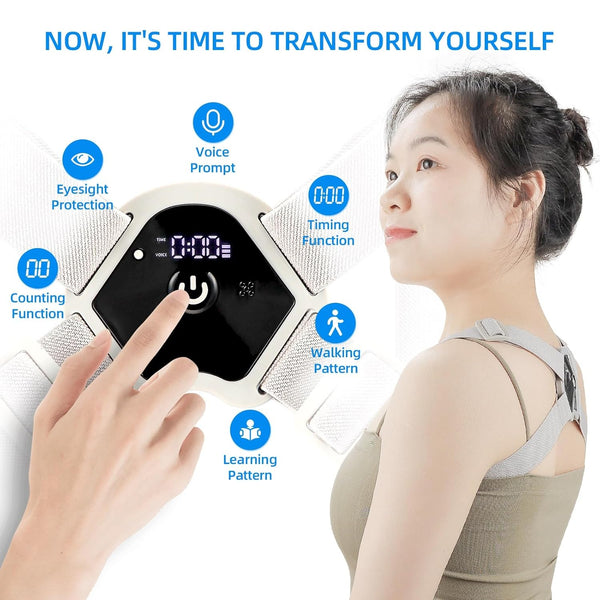 LIARTY Posture Corrector with Touchscreen and Smart Vibration, Upper Back Brace for Teens & Kids, Fully Adjustable Back Straightener