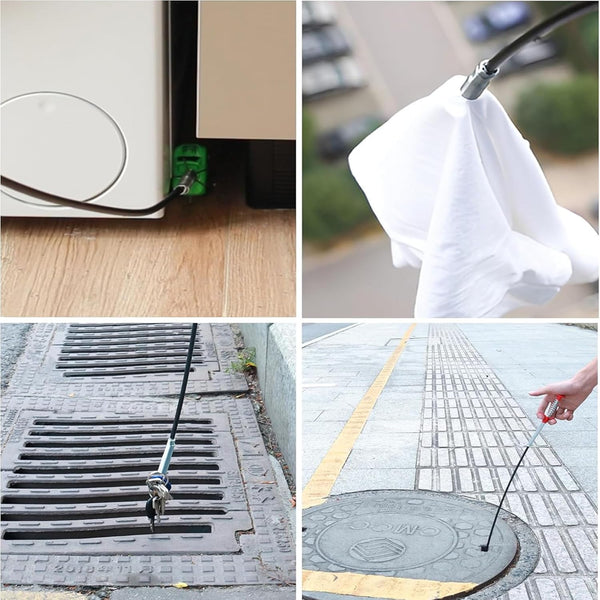 Drain Snake,61 Inch Flexible Grabber Claw Pick up Reacher Tool,Drain Clog Remover - Gutter Cleaning Tools for Home Sink, Bathroom Tub,Drain,