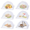 Large Food Cover,6 Pack Mesh Food Tent,17"X17",White Nylon Covers,Pop-Up Umbrella Screen Tents,Patio Net for Outdoor Camping, Picnics,