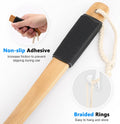 Black Loofah on a Stick PE Soft Mesh Luffa with Non-Slip Wooden Handle Made of Soft and Sturdy Rubber Material Back Scrubber for Shower for Women
