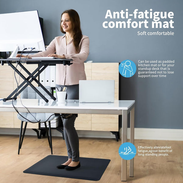 Art3D anti Fatigue Mat - 1/2 Inch Cushioned Kitchen Mats - Comfort & Non Slip Cushion for Standing Desk, Office or Garage Floor (17.3"X28",