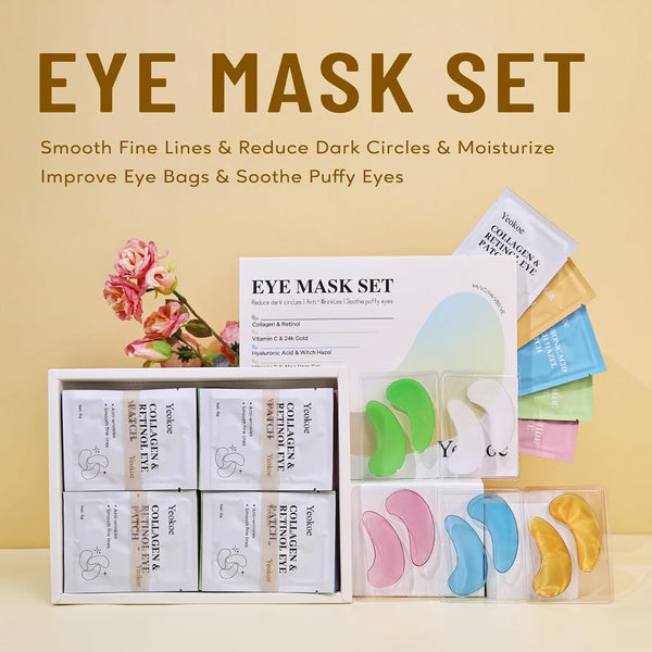 Under Eye Patches for Dark Circles,Eye Mask for Puffy Eyes with Collagen,Retinol,Vitmin C,Hyaluronic Acid and Niacinamide Face Masks Skincare Spa
