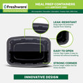 Freshware Meal Prep Containers [50 Pack] 1 Compartment Food Storage Containers with Lids, Bento Box, BPA Free, Stackable,