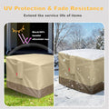 Sheechung Gas Fire Pit Cover Square - 600D Heavy Duty Patio Outdoor Fire Pit Table Cover with PVC Coating,100% Waterproof,Air Vents,Fits for
