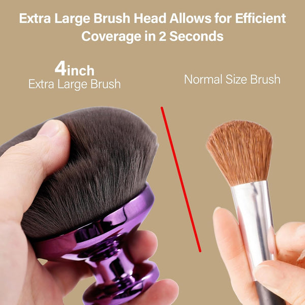 Extra Large Body Makeup Brush for Self Tanner, Leg Makeup &Bronzer Blend,90 Mm Wide-Headed Kabuki Brush Provides More Even &Pretty Application,