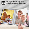 Photo Album 8X10, 8X10 Photo Album Book Holds 68 Photos, Art Portfolio Binder for 8 X 10 Pictures, Photo Albums for 8X10 Photos, 10X8 Sheet