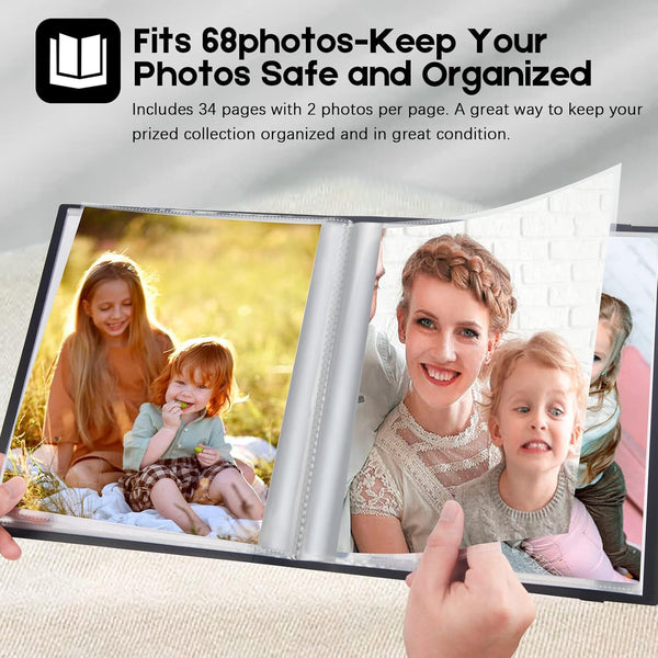 Photo Album 8X10, 8X10 Photo Album Book Holds 68 Photos, Art Portfolio Binder for 8 X 10 Pictures, Photo Albums for 8X10 Photos, 10X8 Sheet