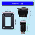 Weideer 20A 12V Polarity Reversing Momentary Rocker Switch DC Motor Control 7Pin up down Blue LED Winch In/Out Switch with Aluminum Plate Screw