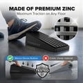 Strongest Home Door Stopper, Heavy Duty Door Stop Wedge Made of Premium Quality Zinc and Rubber Suits Any Door, Any Floor. plus 2 Self Adhesive