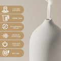 Diffuserlove Ceramic Diffuser 200ML Essential Oil Diffusers Aromatherapy Essential Oil Diffuser for Room 2 Mist Modes Air Diffuser for Home