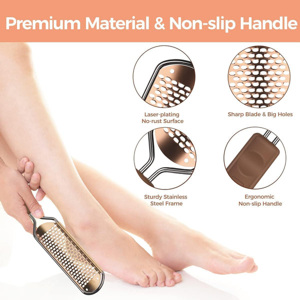 Foot File Foot Scrubber Pedicure - Callus Remover for Feet Easkep Professional Grater Rasp Foot Scraper Corns Callous Removers Cracked Dead Skin