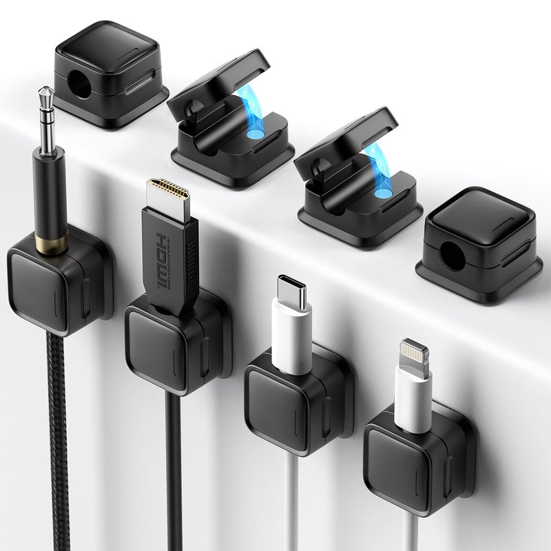 8 Pack Cord Organizer Holder,Costop Strong Adhesive Desk Cable Management Magnetic Easy Open,Organize Phone Charging Cords Wire Holder Organizer