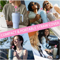 3Pcs Cherry Blossom Silicone Straw Cover Cap for Stanley Cup,Straw Topper 10 Mm 0.4 in Reusable Straw Tips Lids,Flower Straw Tip Covers Gift for