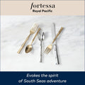 FORTESSA Royal Pacific 18/10 Stainless Steel Flatware, 5 Piece Place Setting with Table Knife, Forks and Spoons (Service for 1), Dishwasher Safe,