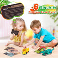 Faentwc Dinosaur Painting Toys for Kids 5-7: 2 in 1 Dino Arts Painting Kits and Pull Back Cars Toy for Boys 4 5 6 7 8 9 10 Year Old Art & Craft