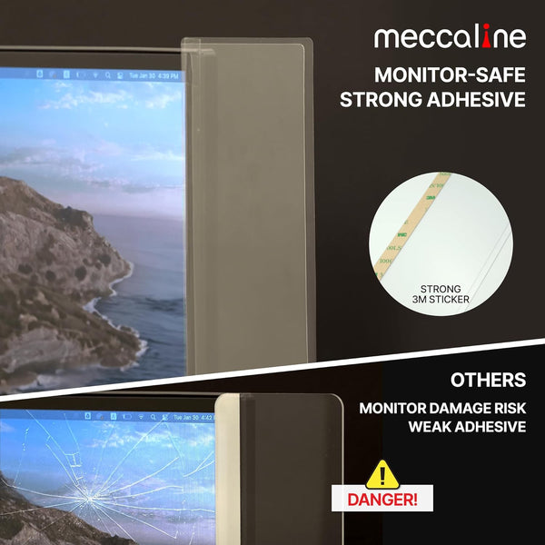 Monitor Memo Board 2Pcs - Flexible Clear PET Computer Screen Sticky Note Holder - Side Panel Message Organizer - Versatile Office Desk Accessories