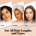Kitsch Microfiber Hair Towel Wrap for Women - Microfiber Towel, Super Absorbent, Quick Dry, Anti-Frizz - for Long and Short Hairs, Turbans for