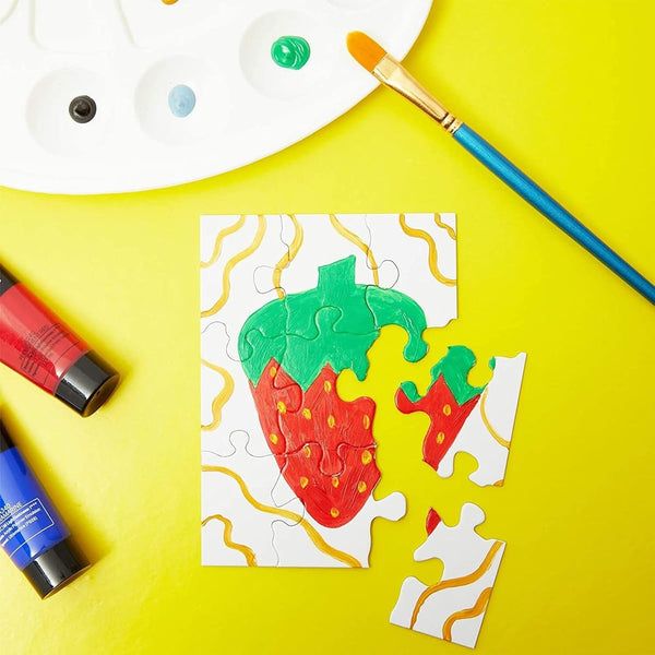 Bright Creations 24 Sheets Blank Puzzles to Draw on Bulk, 5.5 X 4 Inch Jigsaw Puzzle Pieces for DIY, Arts and Crafts Projects