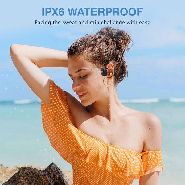 Bone Conduction Headphones Wireless Headphones Bluetooth 5.3 Open Ear Headphones 10H Playtime Sports Earphones with Mic, IPX6 Waterproof Headset
