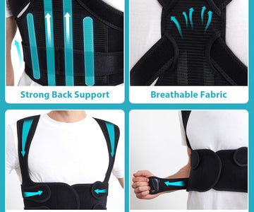 KD Back Brace Posture Corrector - Full Support for Women and Men - Straighten Shoulders, Relieve Upper and Lower Back Pa